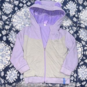 CubCoats Lavender and Gray Kids Hoodie with Bear Ears. Girls 6/7 BNWOT.